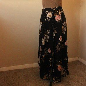 Express dark floral button up maxi